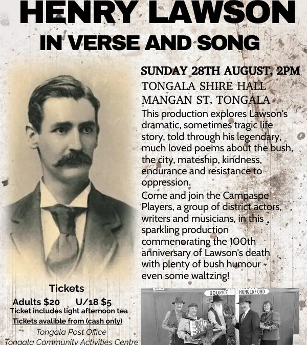 The People’s Poet: Henry Lawson in Verse and Song – Tongala VIC